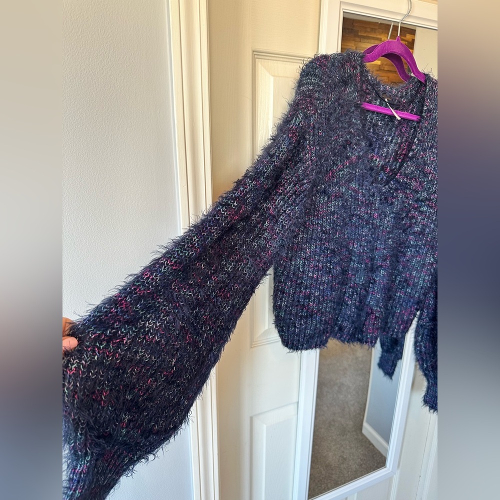 EUC💙Free People Gelato Sweater XS Oversized Blue - Picture 5 of 9